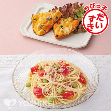 ツナとトマトのまぜまぜ冷製スパゲティ